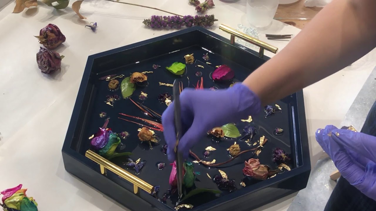 Encasing Live Flowers and Gold Leaf In Resin (Full Tutorial)