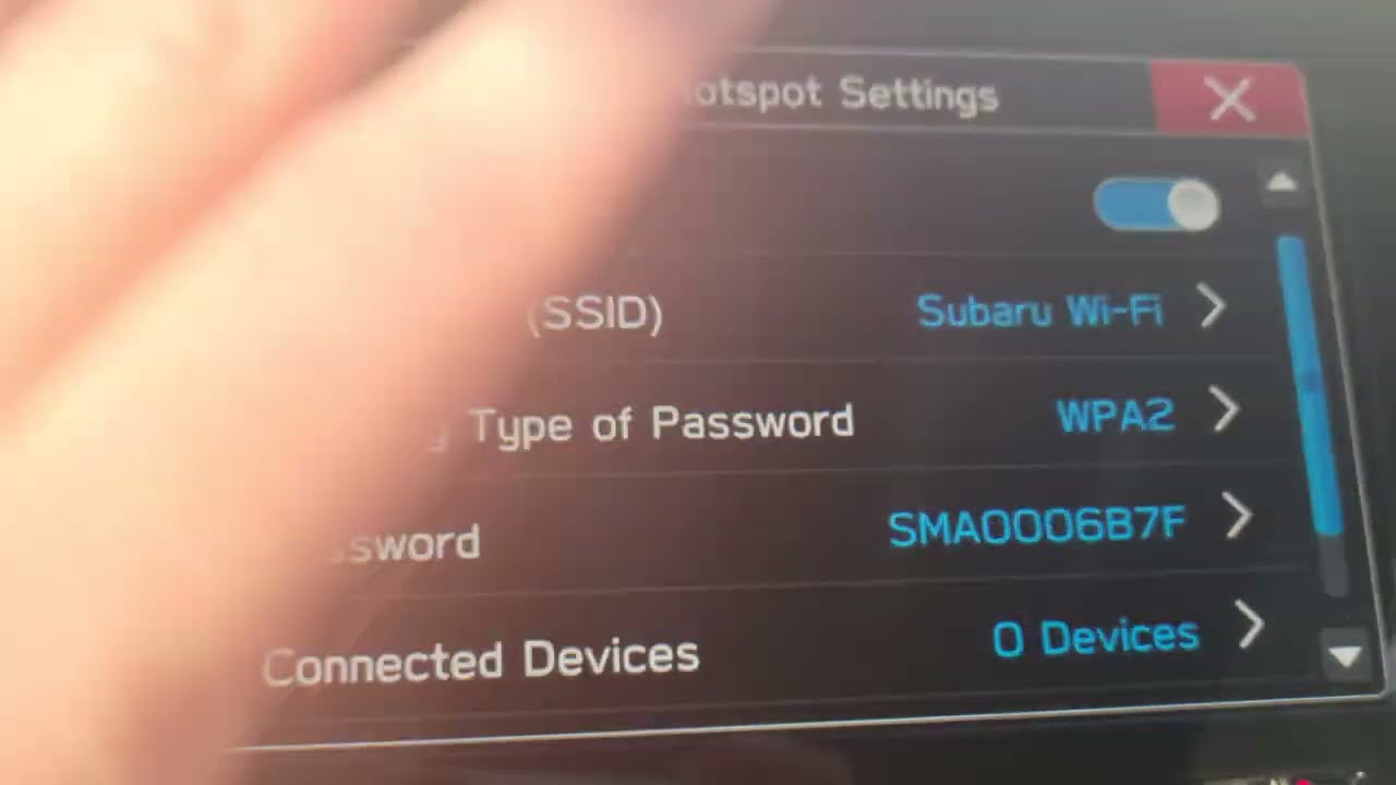 How to turn on the AT&T Mobile Hotspot for Subaru