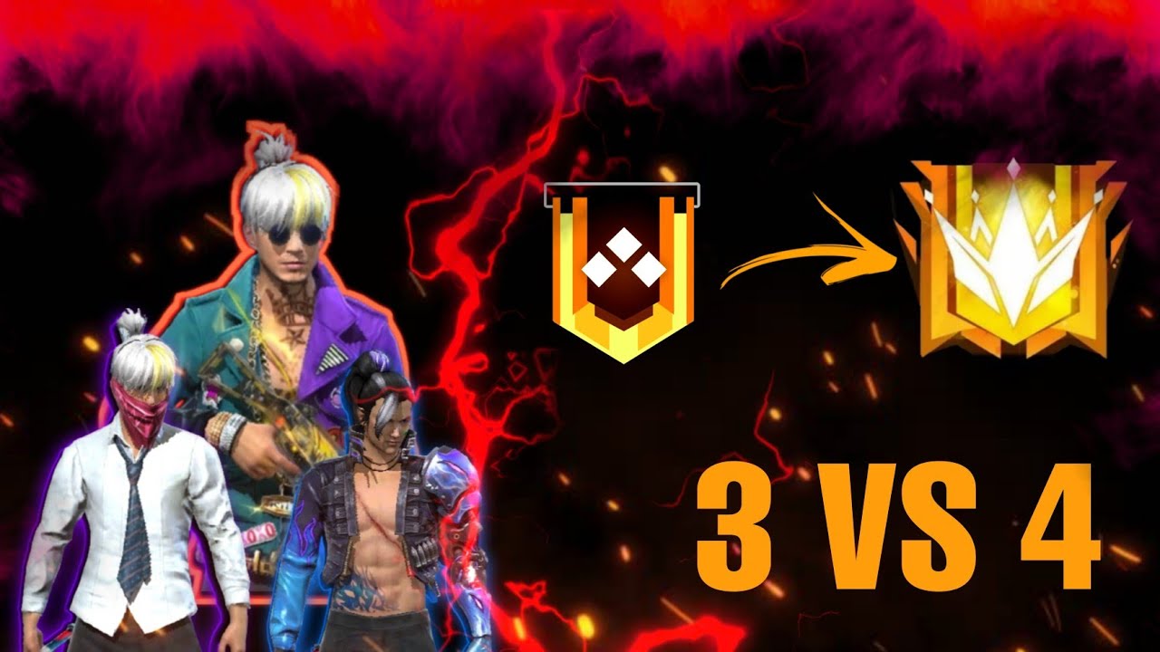 NEXT LEVEL 💪 RANK PUSHING 3 V 4 🔥( 14 kills)🥵 must watch this video