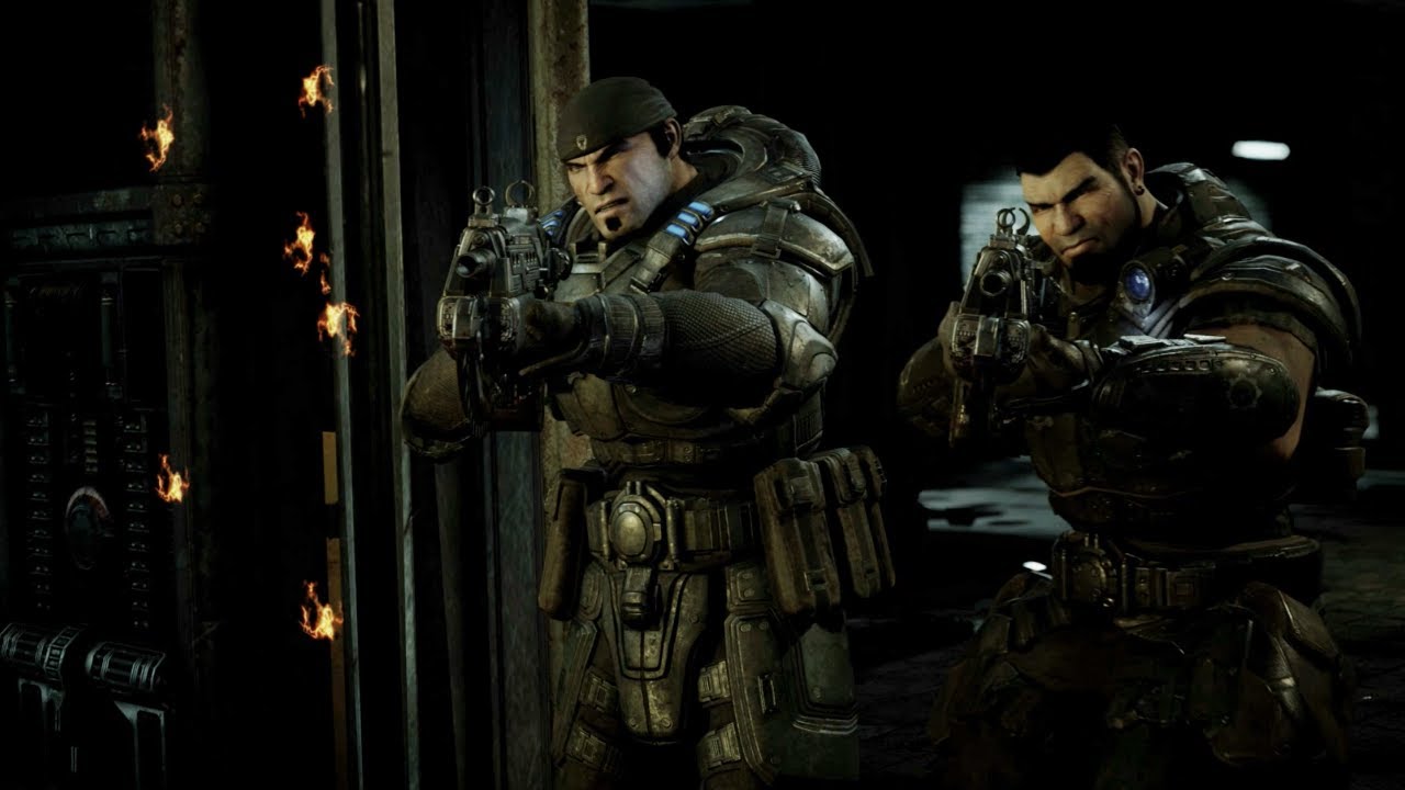 Gears of War: Reloaded - Отряд Дельта пробирается через фабрику Имульсии (геймплей на Xbox)