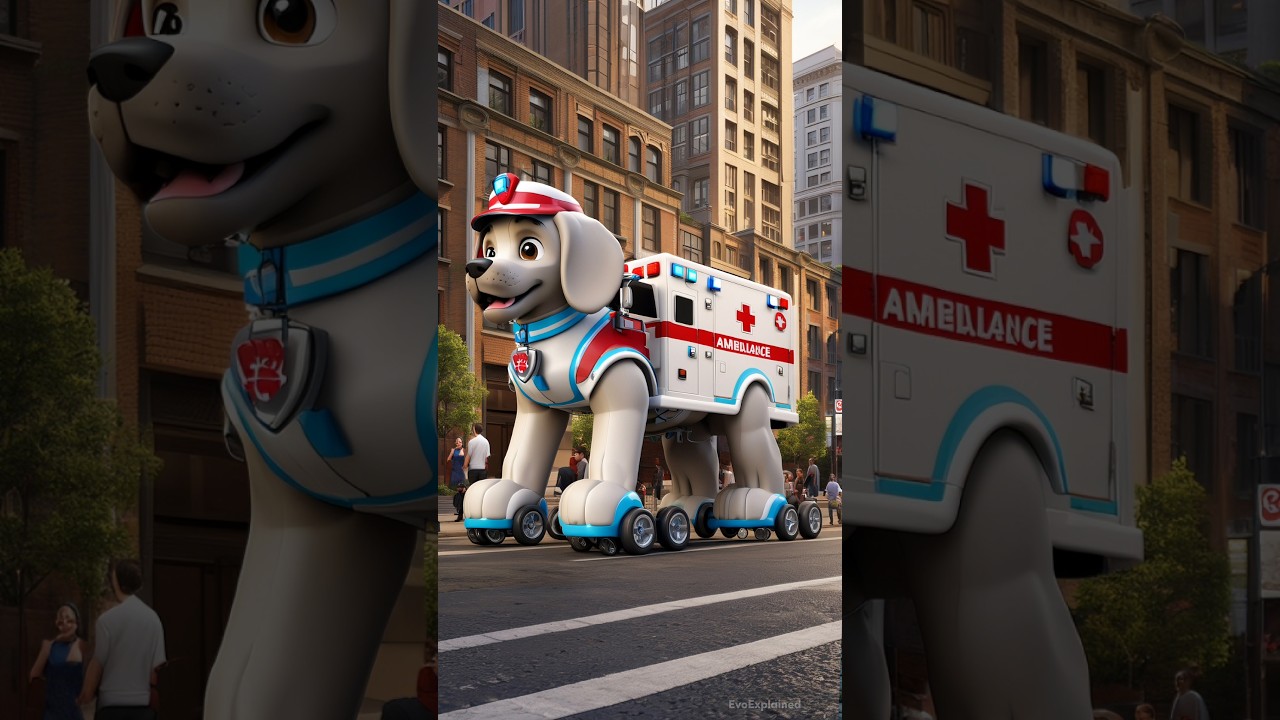 ❤️ Cat Sound 😻 Giant Dog Ambulance 🐶🚑 #cat #gato #shorts #dog