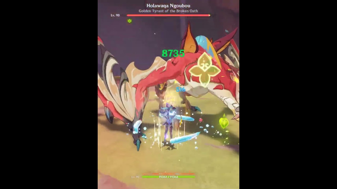 Holawaqa Ngoubou Boss Fight Begins ⚔️ | Golden Tyrant of the Broken Oath 🐗 | Genshin Impact #Shorts