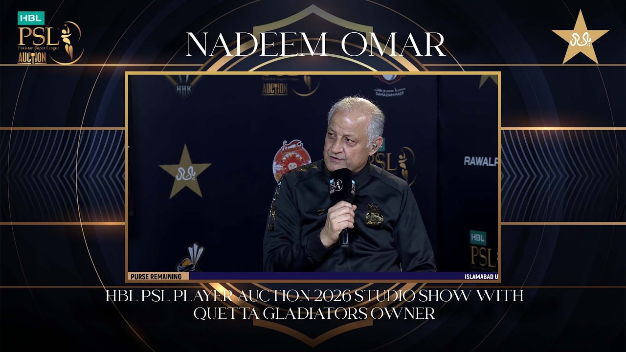HBL PSL Player Auction 2026 Studio Show with Quetta Gladiators Owner Nadeem Omar | MX1T