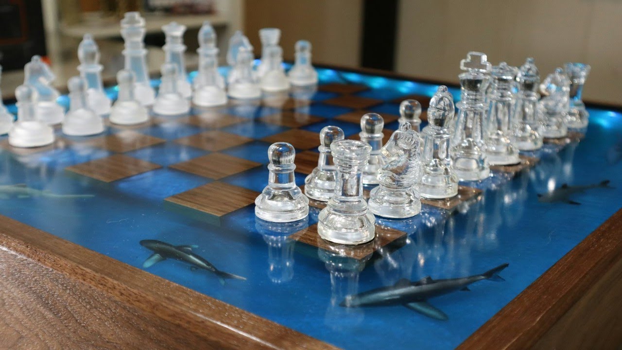 Shark Tank Floating Chess Board - Epoxy Resin Project 🦈
