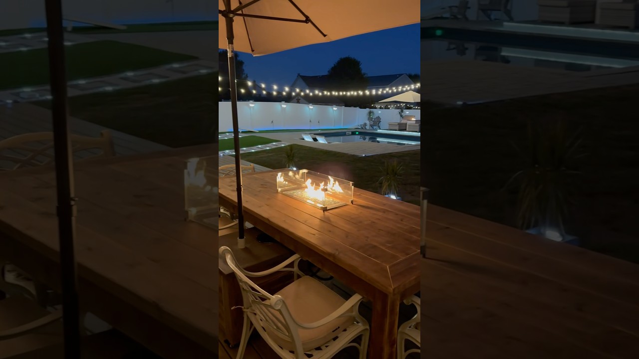 Build your own fire pit dining table #diy #backyarddesign #decklife #exteriordesign