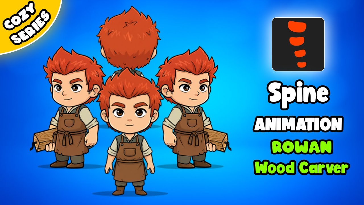 Rowan wood Carver || 2D Animated Spine Character (Cozy Series) 