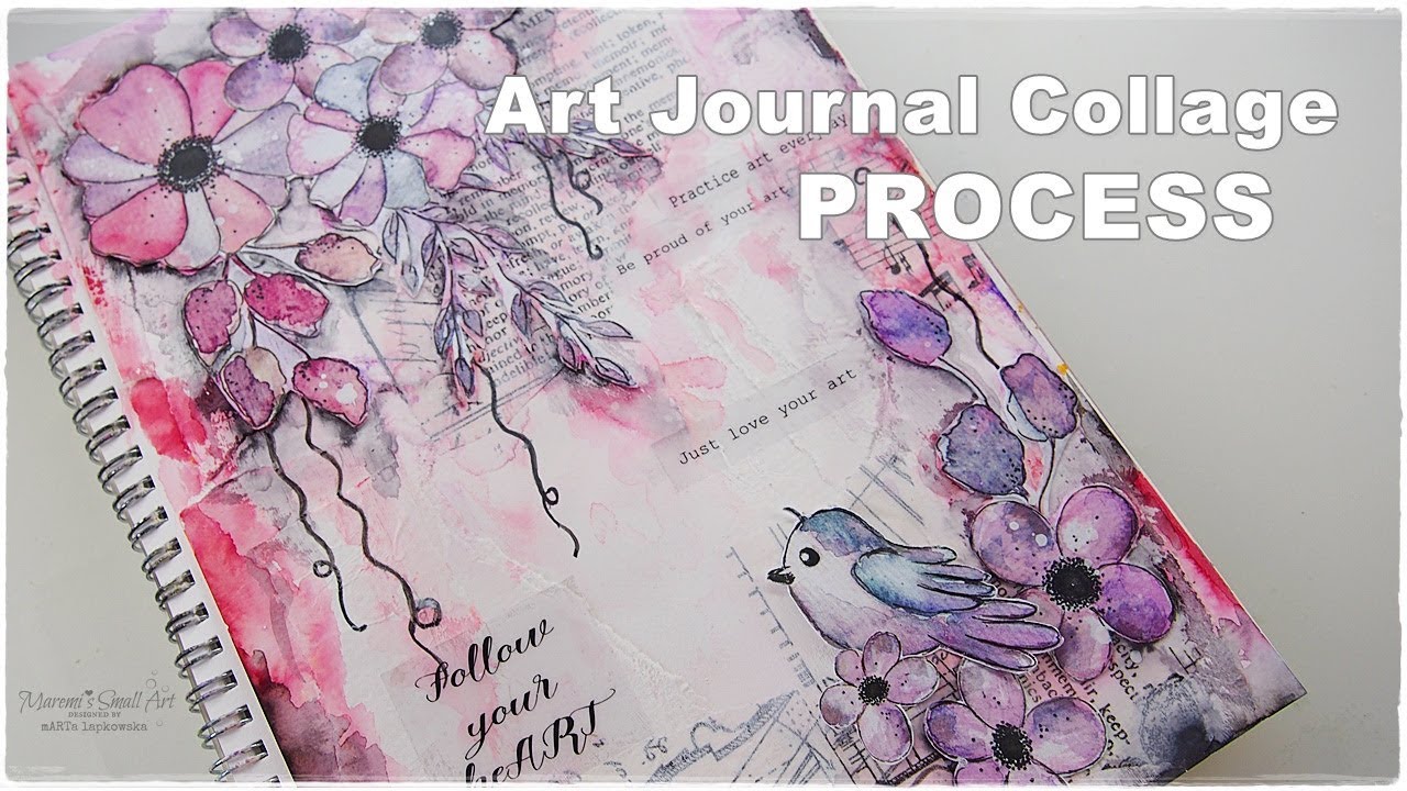 Art Journal Collage Decoupage Tutorial ♡ Maremi's Small Art ♡