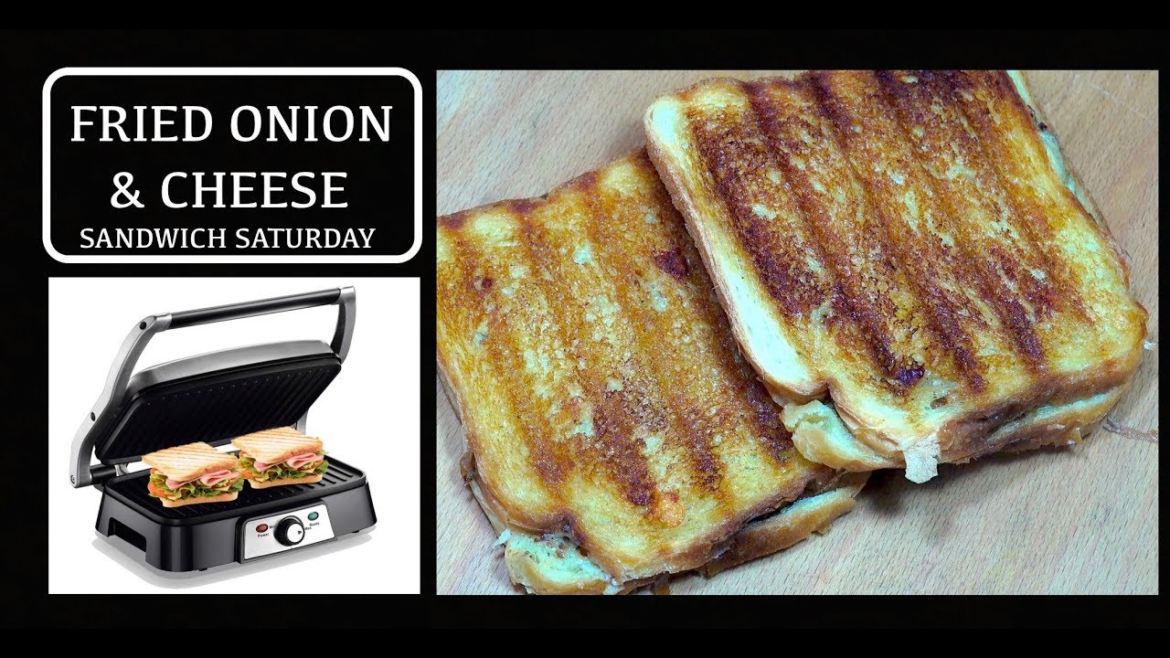 Fried Onions & Cheese Grilled Sandwich - Sandwich Maker Recipes - Hot Press Cheese Sandwich