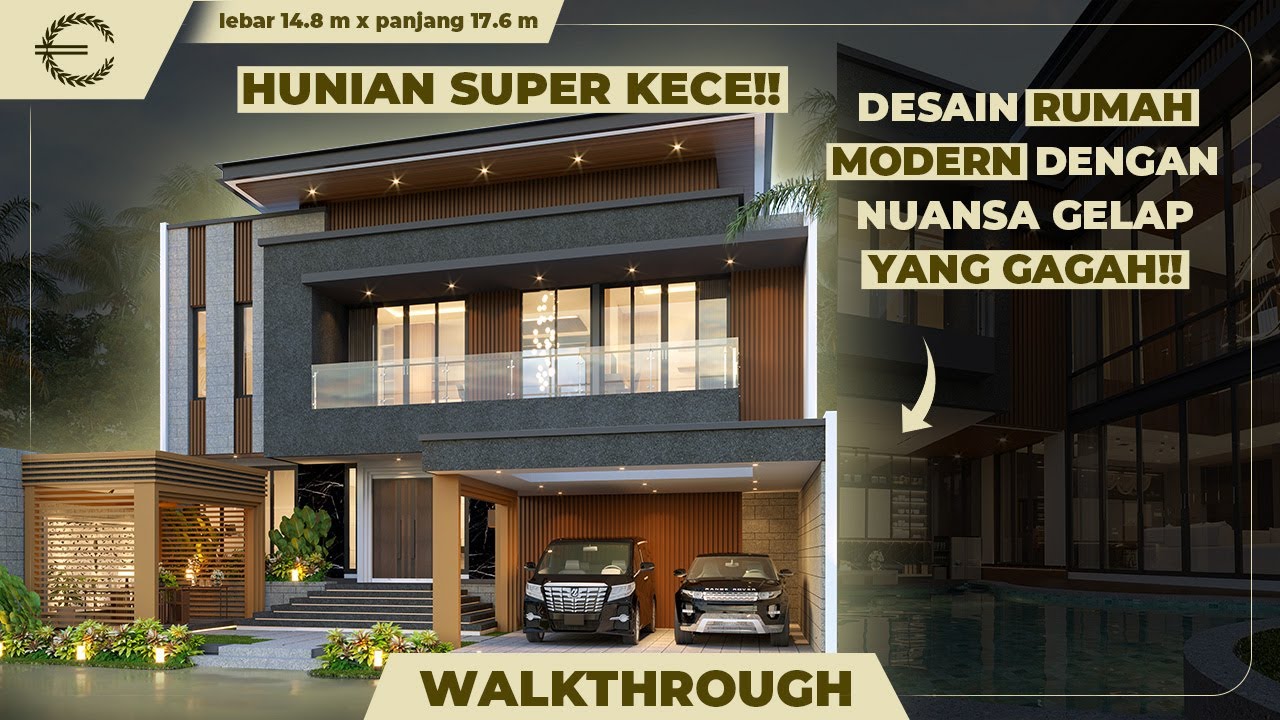 HUNIAN SUPER KECE!! DESAIN RUMAH MODERN DENGAN NUANSA GELAP YANG GAGAH!! - JASA ARSITEK