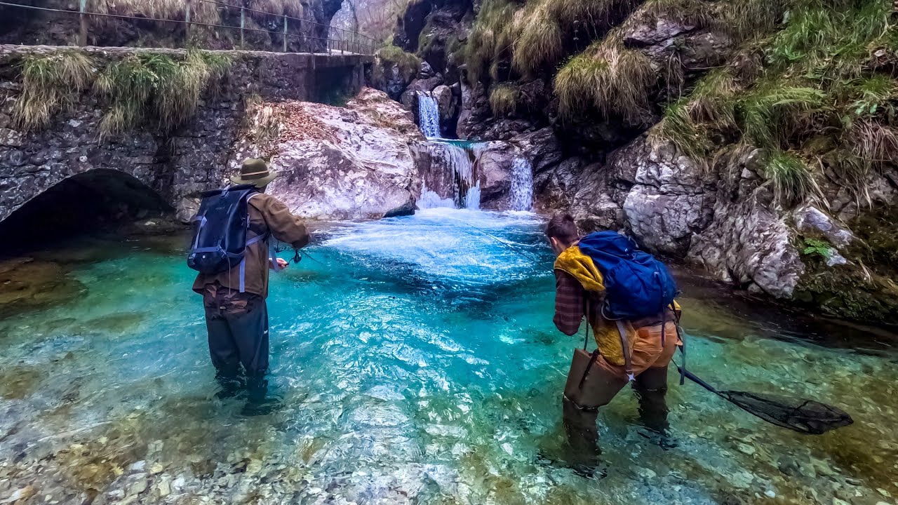 Peschiamo TROTE SELVATICHE in torrente a spinning alle Cascate della Val Vertova