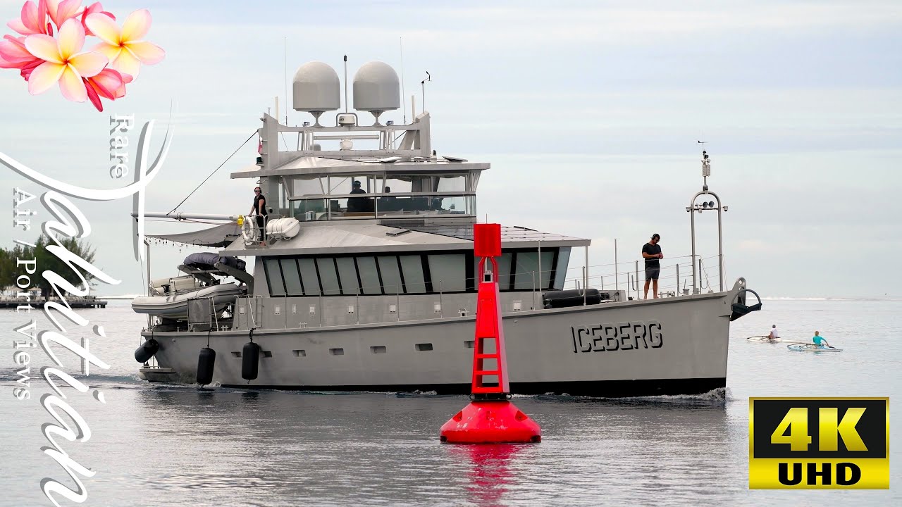 Sept 21st, 2023: FPB  #Iceberg yacht  was seen channeling throught Taapuna lagoon Tahiti