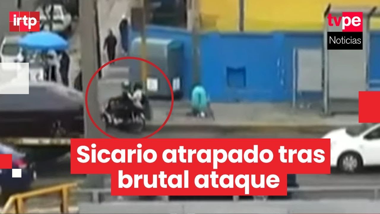 Cámaras graban ataque a colectivero en San Borja y sicario de 19 años es capturado tras persecución