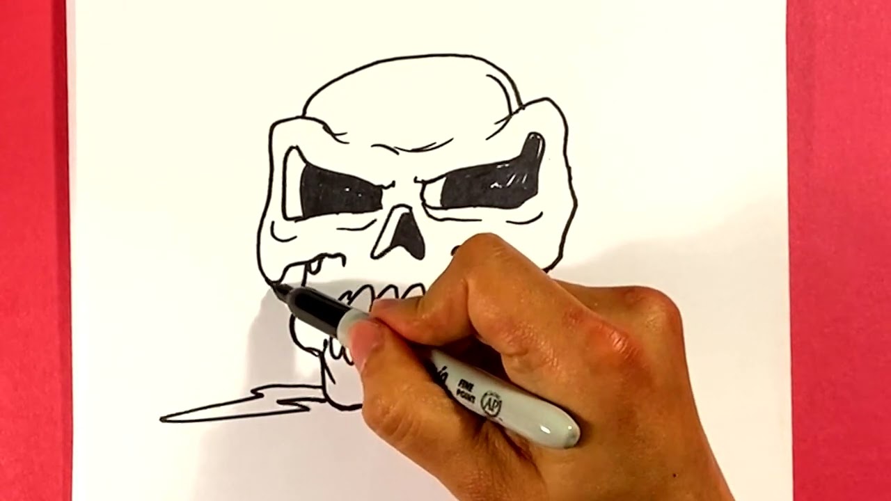 How to Draw MELTED SKULL