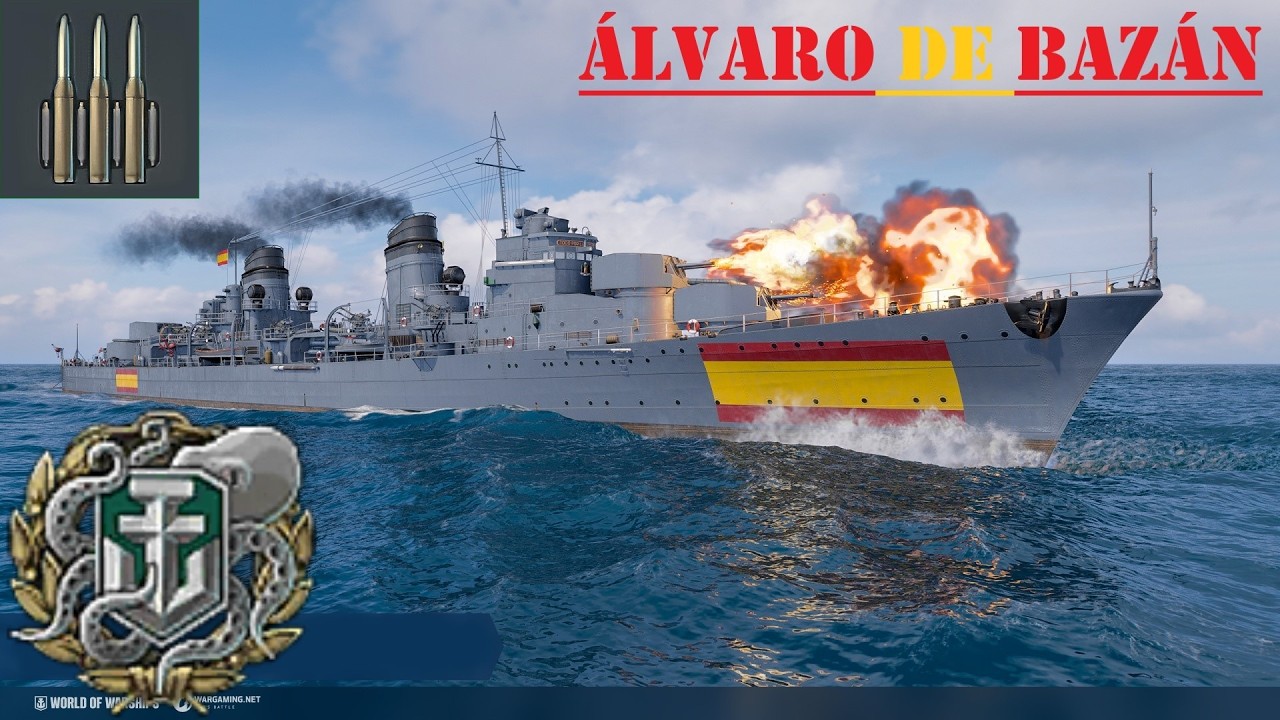 Wows Blitz New Destoryer Álvaro de Bazán 141K 6kill