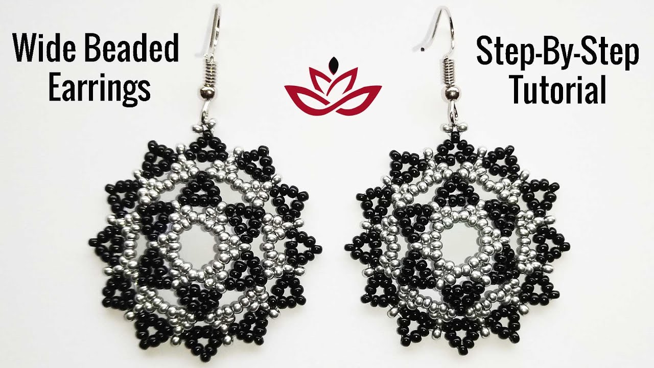 Wide Lacy Seed Beads Earrings - Tutorial. How to make seed beads earrings?
