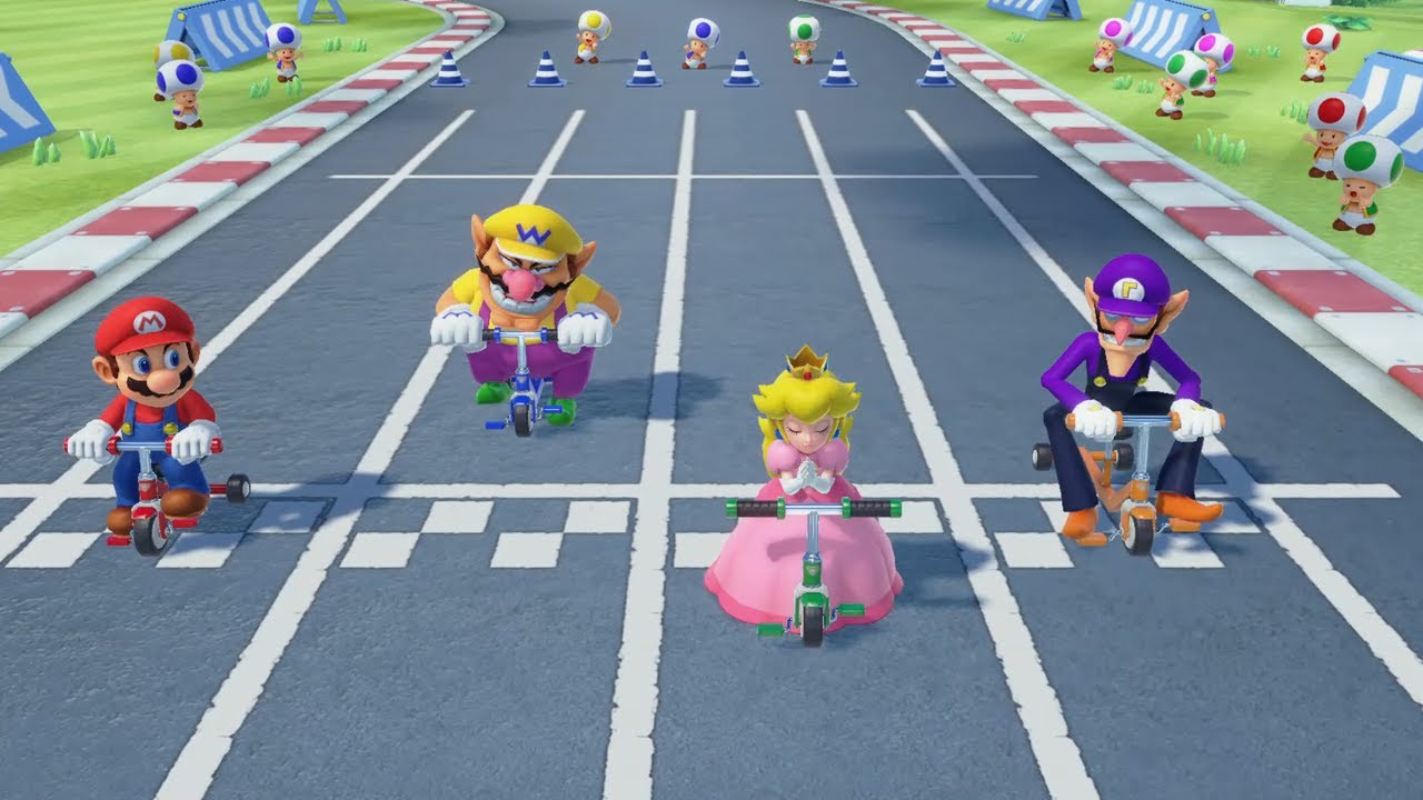 Super Mario Party Megafruit Paradise Peach vs Mario , Wario & Waluigi