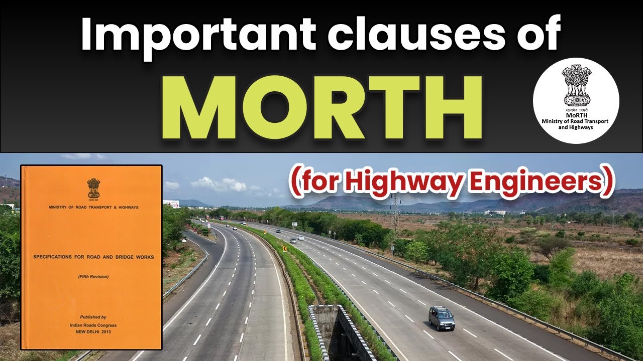 Important Clauses of MORTH - Detail information about MORTH #morth #highway