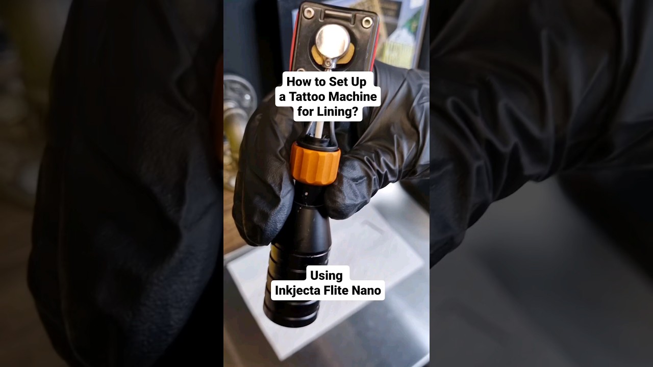 How to set up a tattoo machine for lining? Using Inkjecta Flite Nano #vancouver  #tattoo #inkjecta