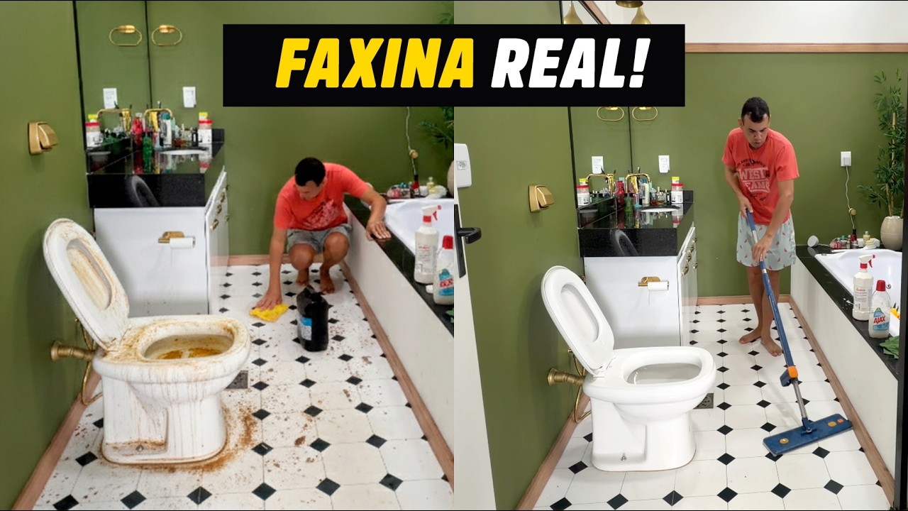 Limpei Meu Banheiro quase Só com Água… Você Não Vai Acreditar!