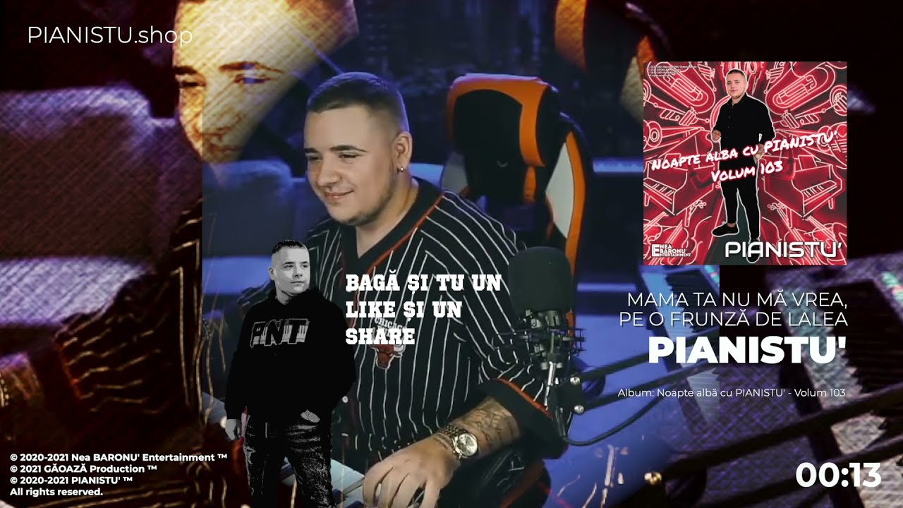 PIANISTU' - Mama ta nu mă mai vrea, pe o frunză de lalea 👉 LIVE 👈