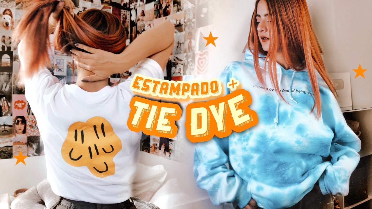HACIENDO prendas que vi en Tiktok/ Tie dye + Estampando en CASA con papel transfer
