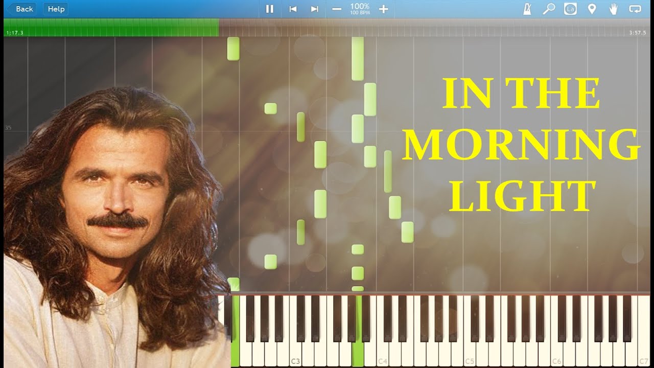 YANNI - IN THE MORNING LIGHT (SO BEAUTIFUL) + REAL GRAND PIANO (TUTORIAL - SYNTHESIA)