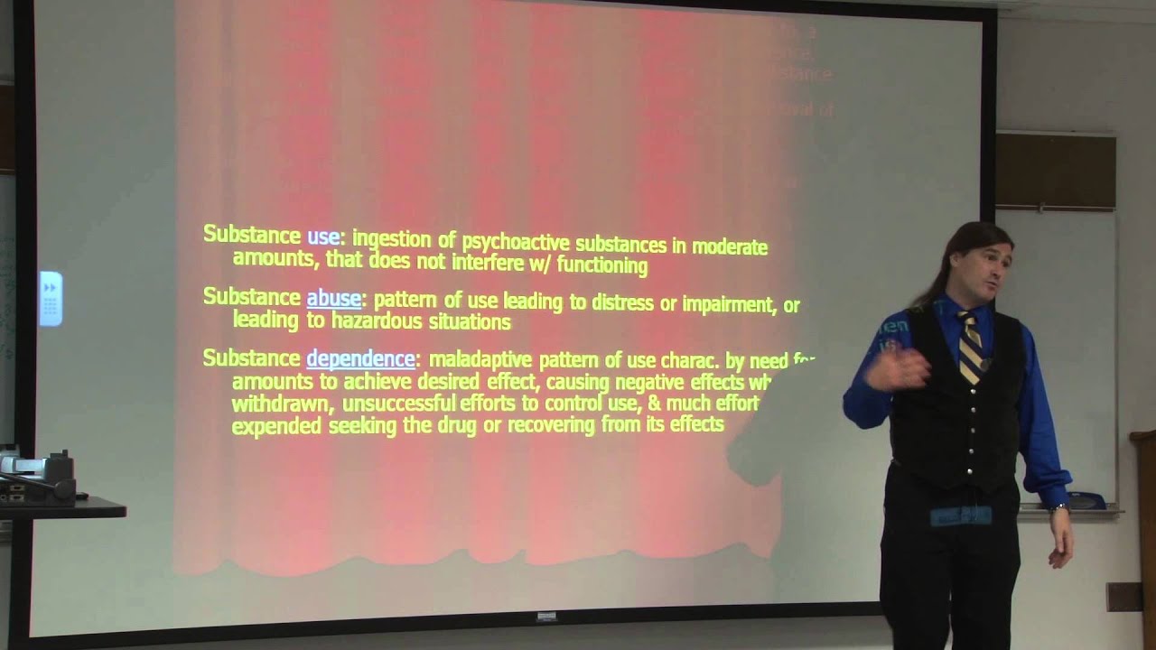 Abnormal Psychology: Disorders: Substance Abuse Dependence Part I