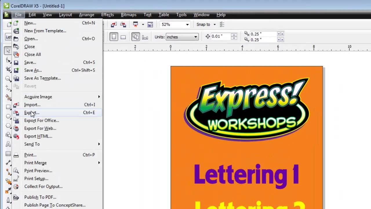 How to create a CorelDraw file and export it to Photoshop as layers.
