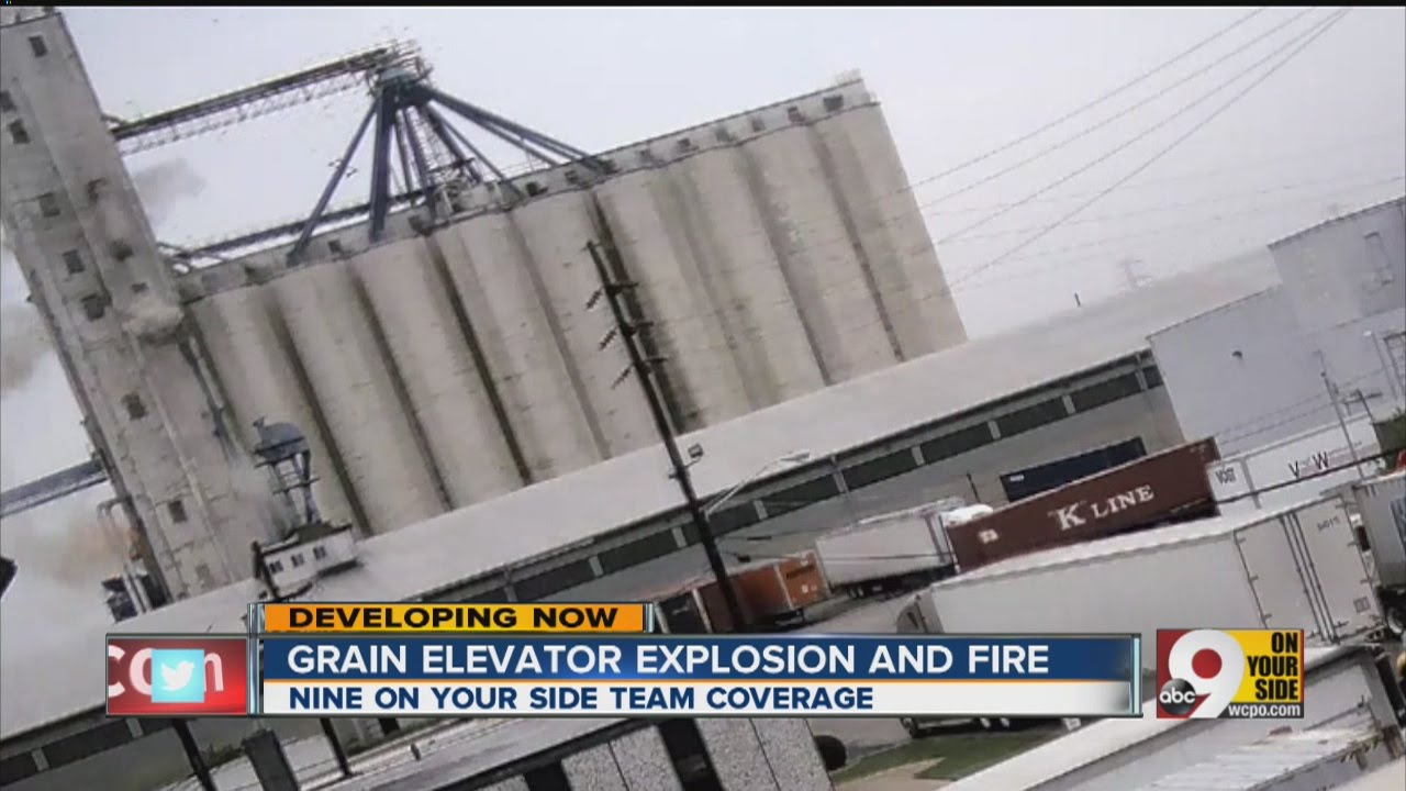Grain elevator explosion and fire