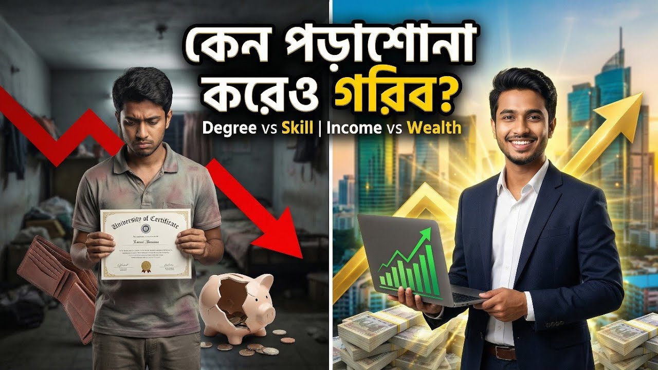 কেন পড়াশোনা করেও মানুষ গরিব থাকে? | Degree vs skill, #motivational