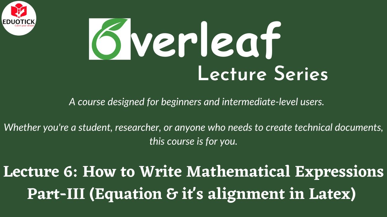 How to write Equation in LaTex|How to Align Equation in LaTex| Equation Adjustment in Overleaf|LaTex