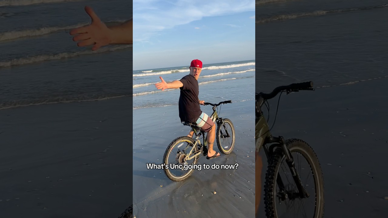 What’s Unc up to now?  #unc #beach #bike #funny