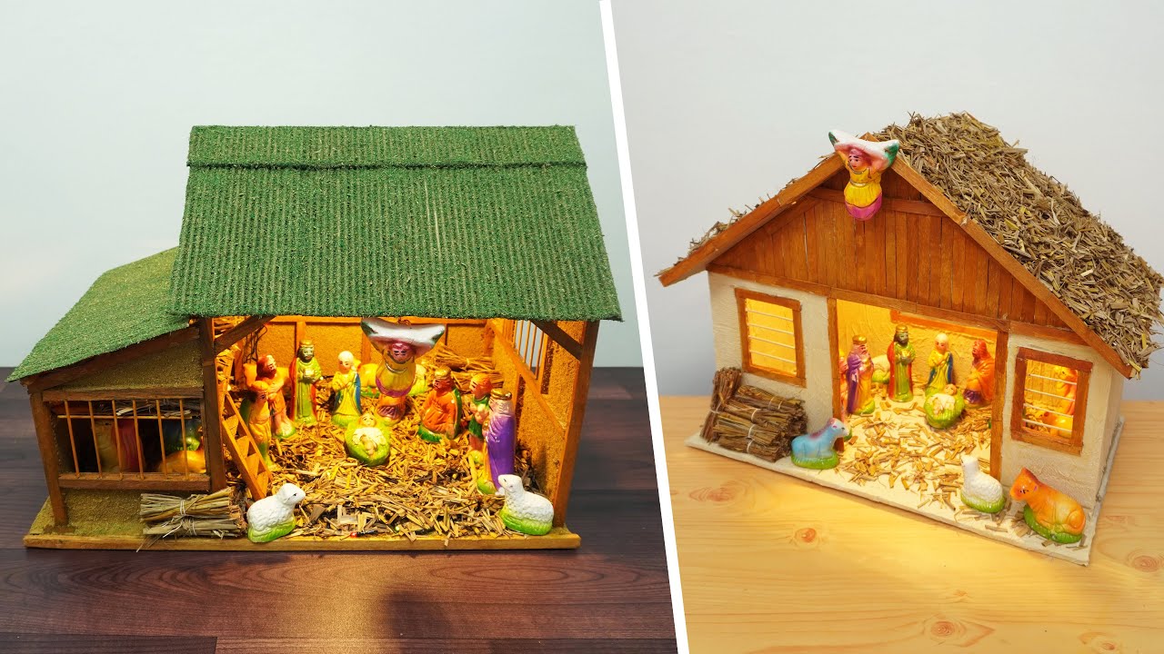Making 2 DIY Christmas Crib at Home | Christmas Nativity Scene | Easy & Simple Crib Using Cardboard