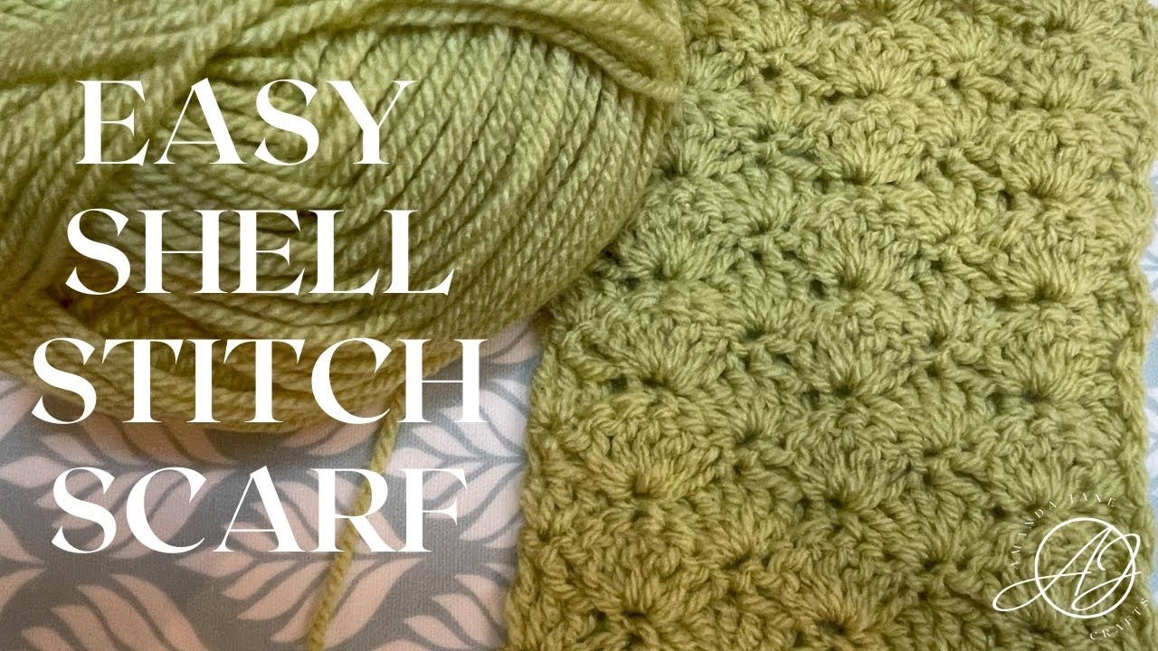 CROCHET SCARF: Super pretty Shell Stitch is easy for beginners