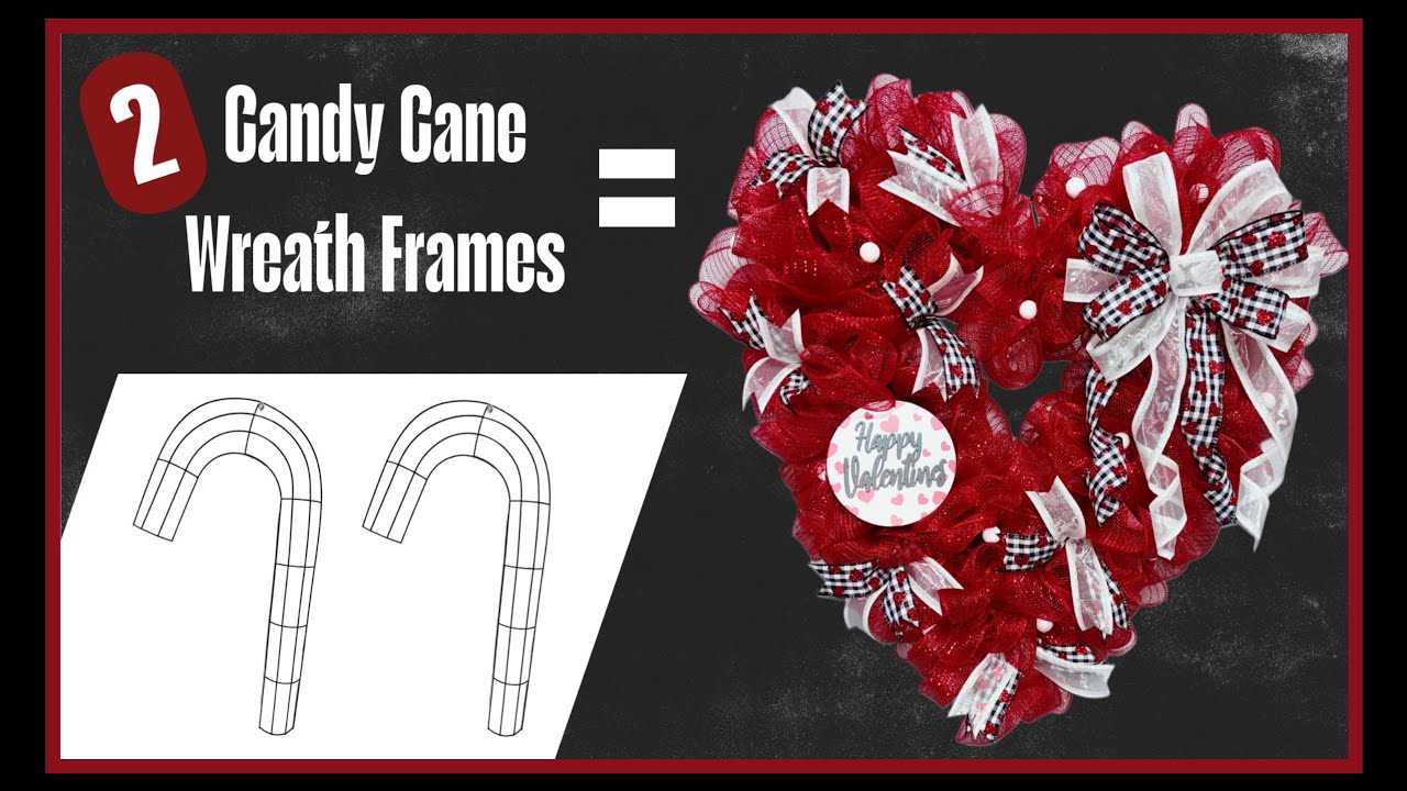Large Heart Deco Mesh Wreath - Pull-Through Method