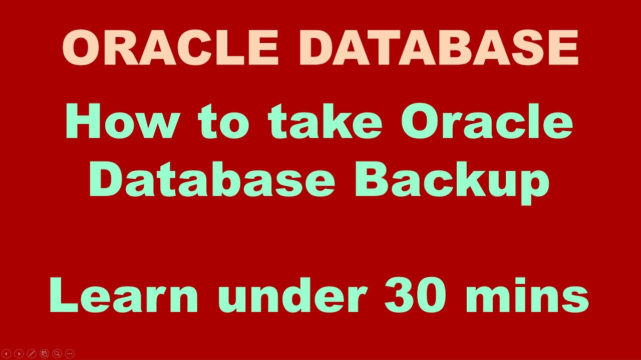 Oracle RMAN Backup Concepts