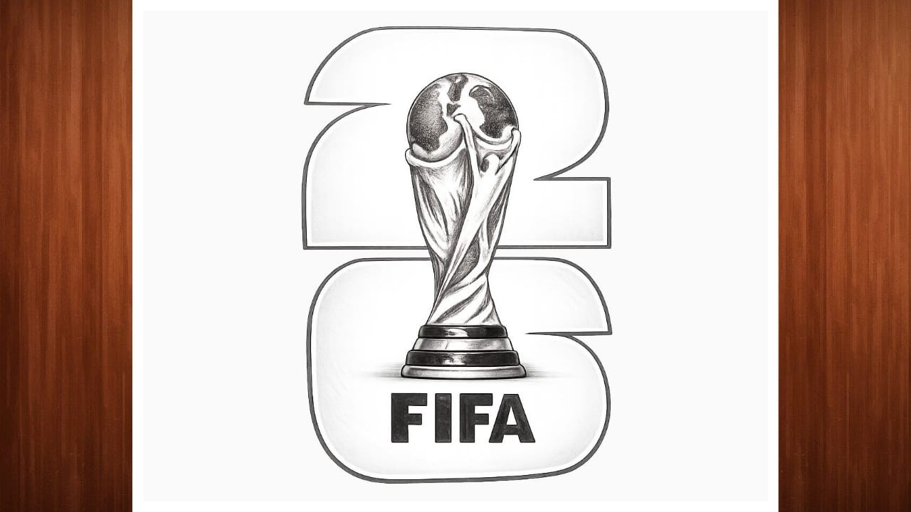 Easy FIFA World Cup Logo & Trophy Drawing Step by Step | Football World Cup Pencil Sketch