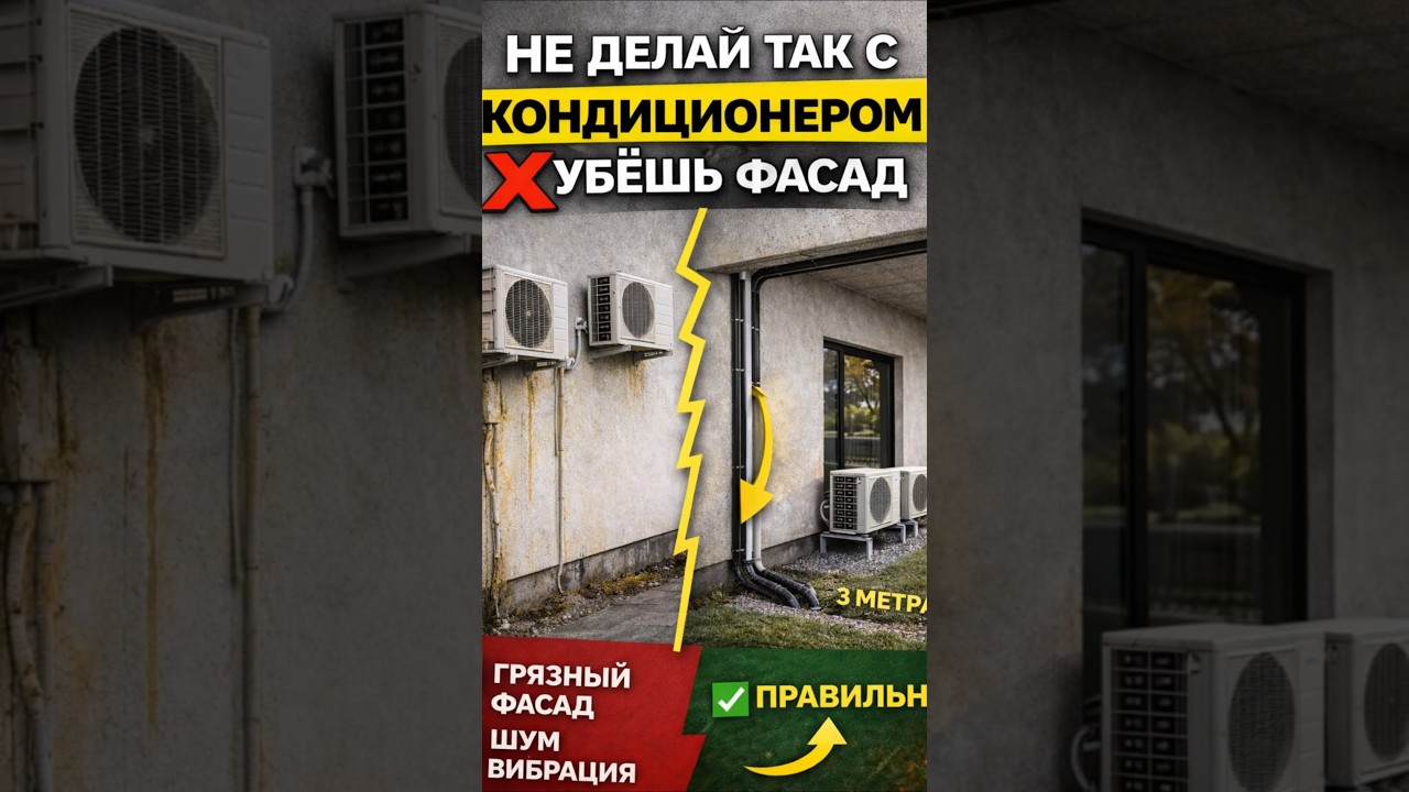 👉 НЕ ДЕЛАЙ ТАК С КОНДИЦИОНЕРОМ ❌ УБЬЁШЬ ФАСАД