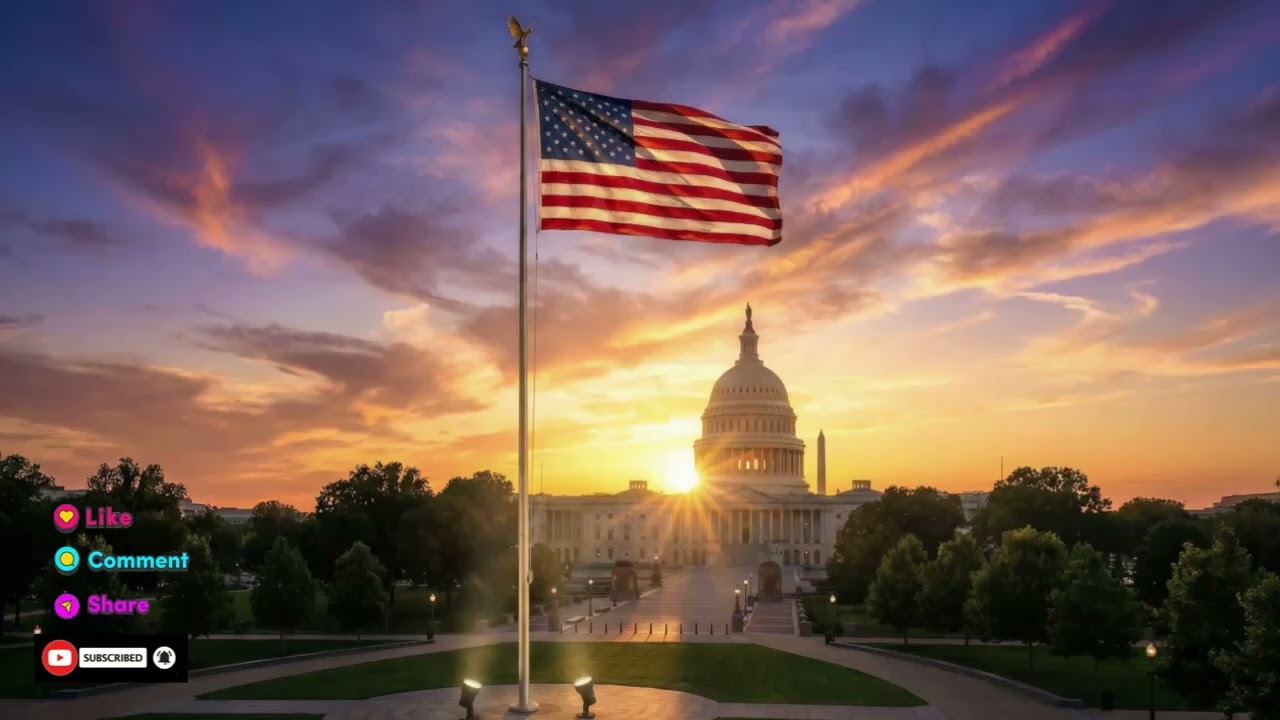 AMERICA THE GREAT - USA FLAG WAVING AT THE CAPITOL BUILDING