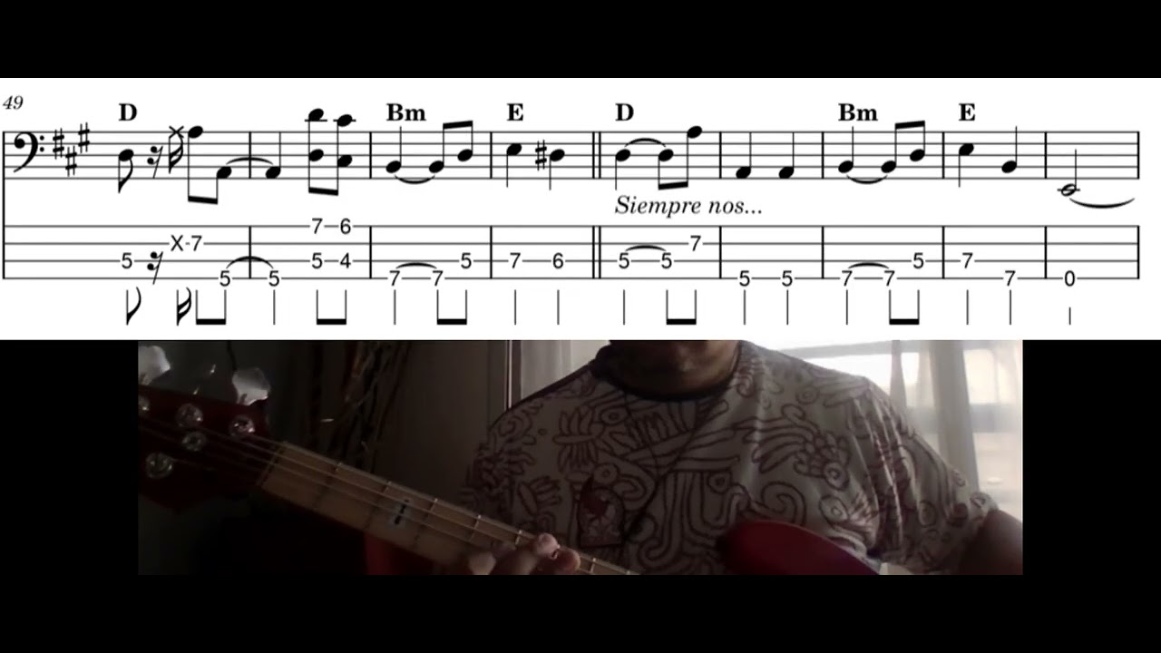 Intocable - Fuertemente Bass Cover (Partitura y Tabs en video)