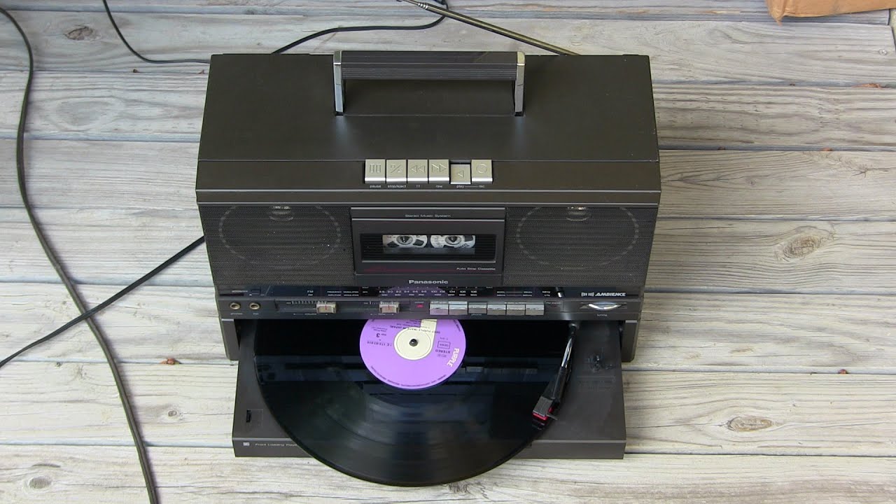 Unboxing Panasonic SG-J555 Play LP or record player cassette radio boombox April 2020