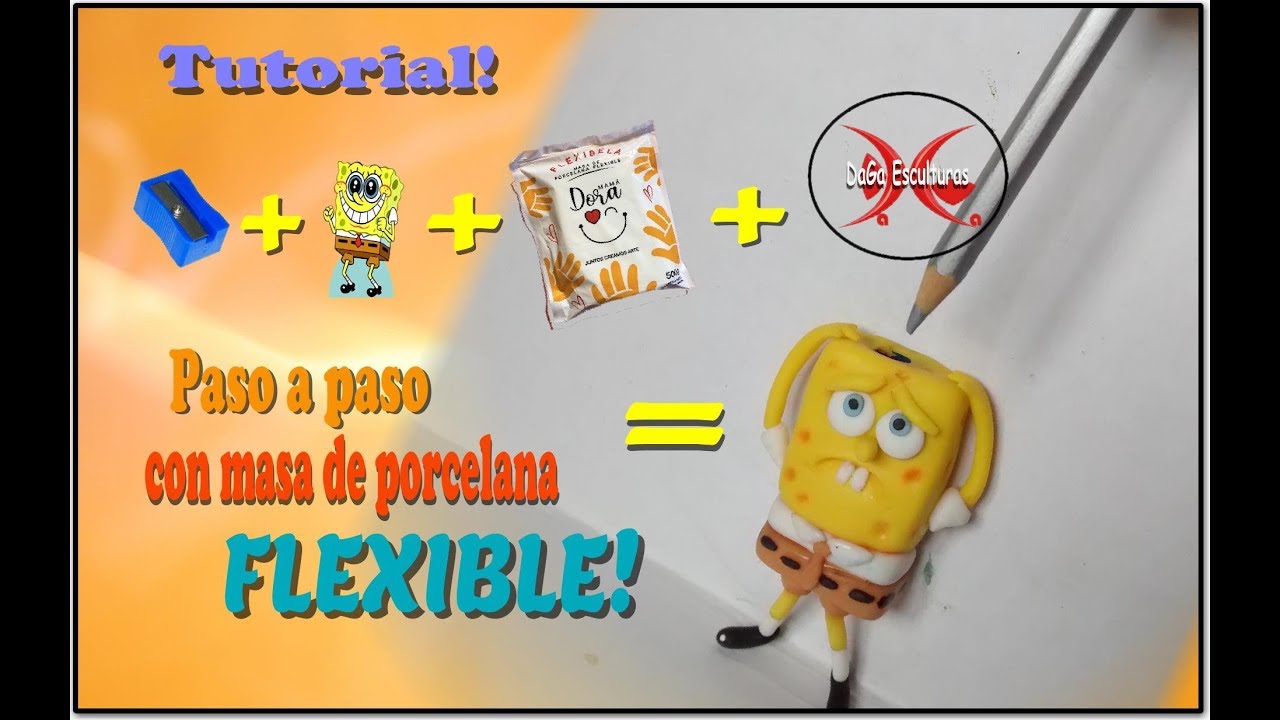 BOB ESPONJA en PORCELANA FRIA TUTORIAL (SACAPUNTAS) How to make Sponge Bob