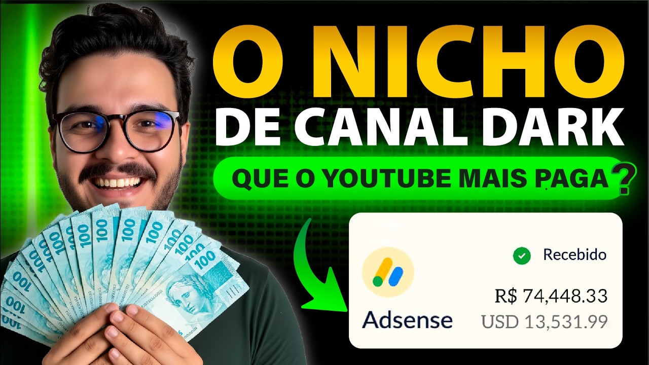 Revelando o Nicho de Canal Dark que paga muito e monetiza rápido no Youtube Ganhar dinheiro internet