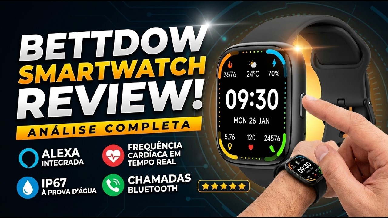 Smartwatch Bettdow FB028 com Alexa e Chamadas Bluetooth 😱 Vale a Pena em 2026 ? Review Completo!