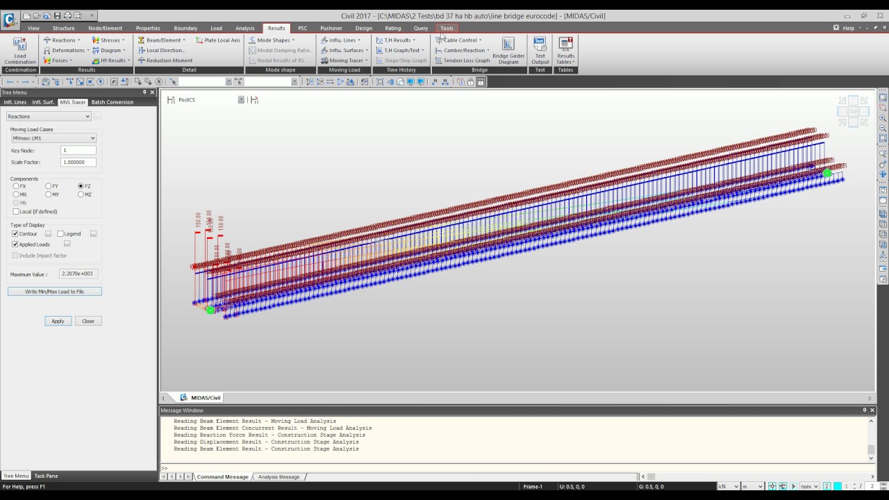 Convert Vehicle Position to Static Load Case - midas Civil