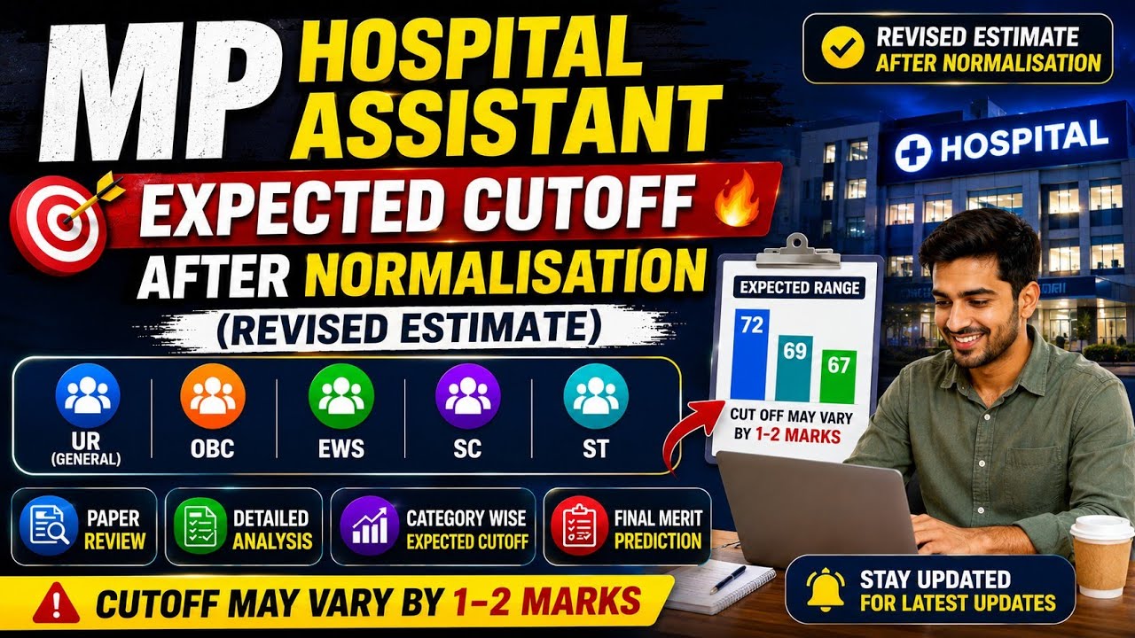 MP Hospital Assistant Expected Cutoff 2026 After Normalisation | Revised Estimate Category Wise