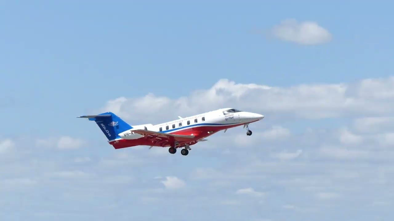 Royal Flying Doctor Service Jet Departs at Jandakot airport