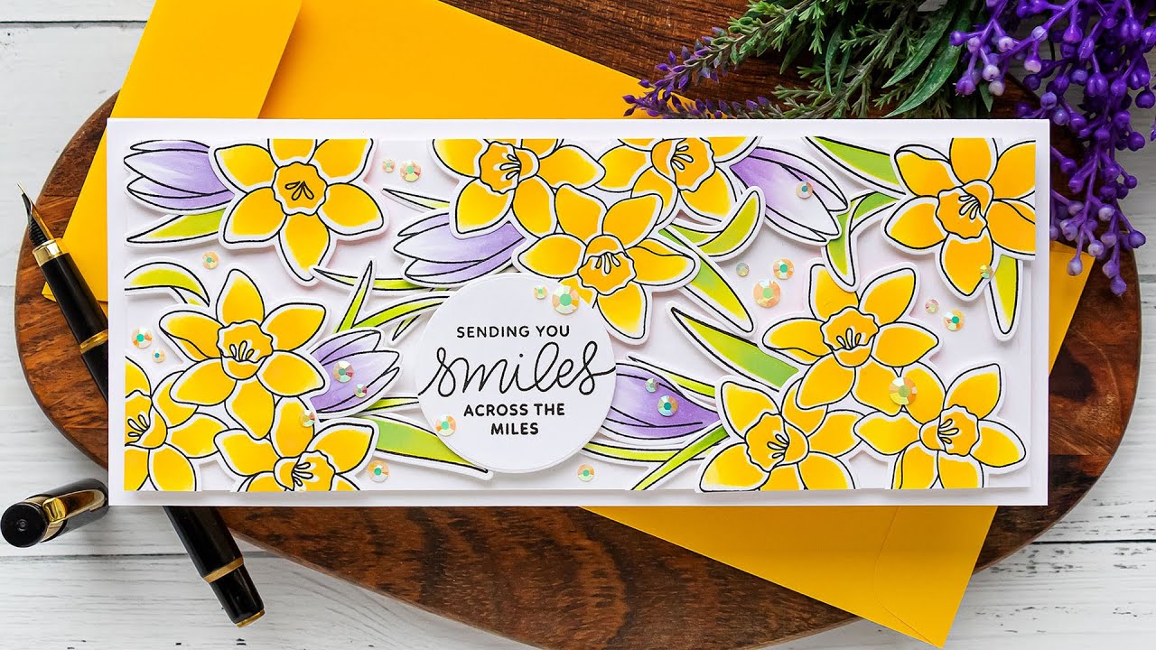 Slimline Spring Daffodil Card with Yana Smakula