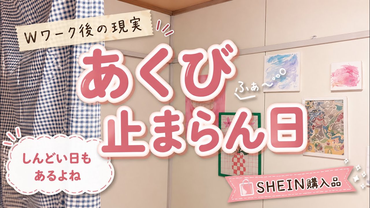 【日常Vlog】Wワーク後あくびが止まらない日｜SHEIN購入品
