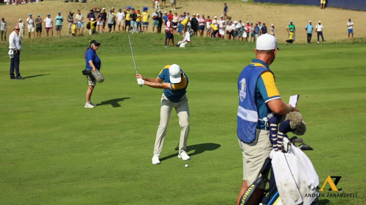 Nicolai Højgaard Swing & Slow Motion | Ryder Cup 2023 | Marco Simone Golf Club | Hole 1 | Day 3